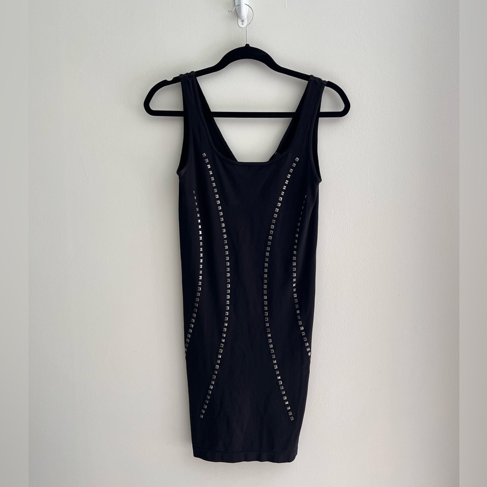 Body con dress with silver studs detail super stretchy M/L